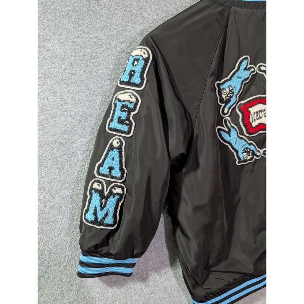Ice Cream Kids Varsity Bomber Jacket Youth 7/8 Black Blue Patches 2023 - Picture 6 of 14